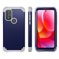 thumbnail image 3 of for Motorola Moto G Power 2022, Slim Dual Layer 3 in 1 Heavy Duty Protection Hybrid Hard PC Soft Silicone Rugged Bumper Anti Slip Full-Body Protective Cases For Motorola Moto G Power (2022),Darkblue, 3 of 7