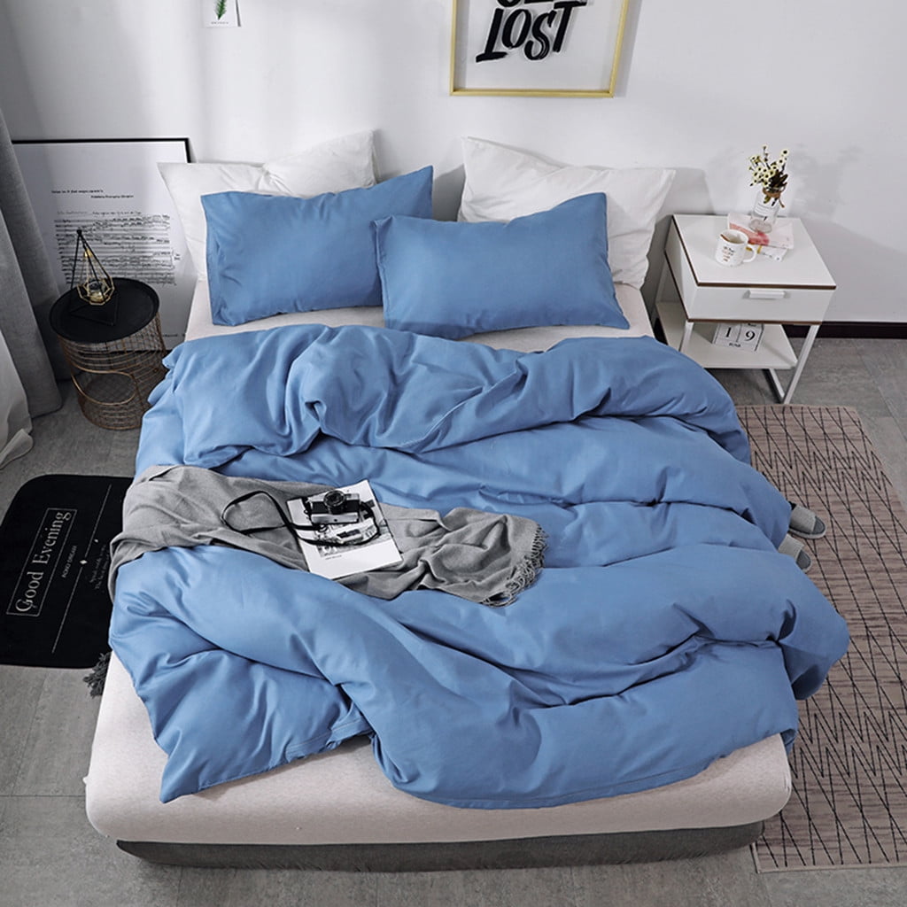 Xisheep Bedding 3 Piece Bed Sheet Set Solid Color Comforter Set Made Of Polyester Walmart Com Walmart Com
