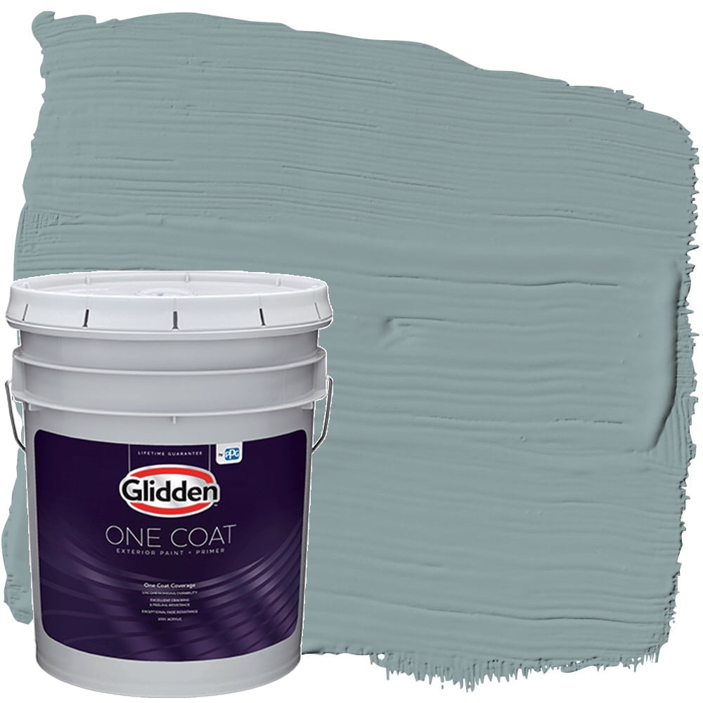Glidden One Coat Exterior Paint and Primer, Aqua Smoke / Gray, 5