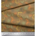 thumbnail image 2 of Soimoi Brown Moss Georgette Fabric Mix Fruits Print Fabric by Yard 42 Inch Wide, 2 of 3