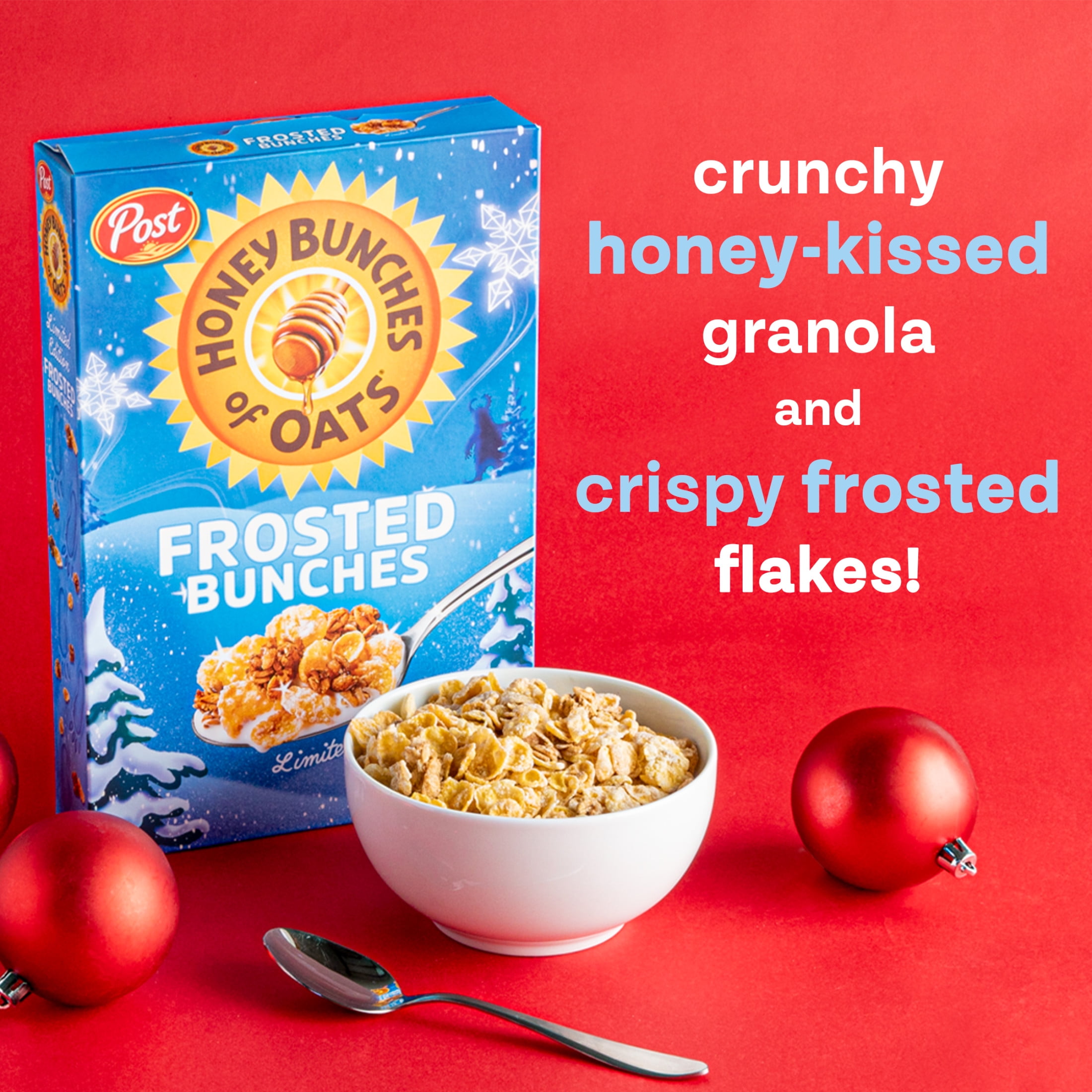 Post Honey Bunches of Oats Frosted Bunches Limited Edition Cereal, Crunchy 15.2 oz Box