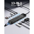 thumbnail image 3 of Lemorele TC100L 13 in 1 Docking Station for Triple Monitors, USB C Hub with Dual 4K HDMI, Gigabit Ethernet, VGA, 5 USB Ports, SD/TF, 3.5mm Audio, 100W PD, Multiport Adapter for Type C Laptops, 3 of 8