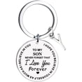 thumbnail image 1 of Heliisoer To My Son Message Keychain Stainless Steel Initial Last Name 26 Letter Family Inspirational Keychain Gift, 1 of 1