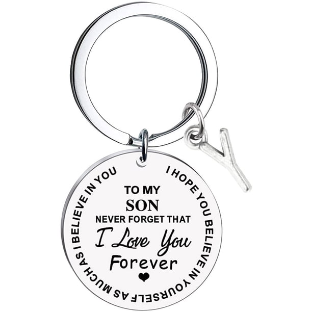 Censtreet To My Son Keychains Gift Inspirational Gifts from Mom Gift for Christmas Graduation Anniversaries Keychain Gifts