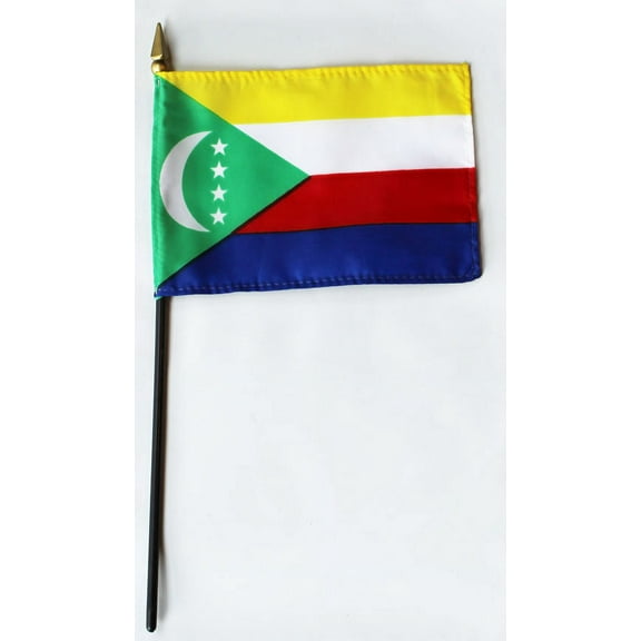 Comoros - 4"X6" Stick Flag