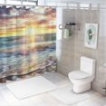 thumbnail image 7 of Fenyluxe Sunset Waves Pretty Shower Curtain Bathroom Decor Polyester Fabric for Home Bathtubs Decoration with Hooks 60x72, 7 of 7