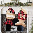 thumbnail image 5 of Juego de 4 medias navideñas para mascotas, de arpillera, a cuadros, para gatos, perros, calcetines colgantes para colgar en la chimenea, decoración navideña para el árbol, 5 of 5