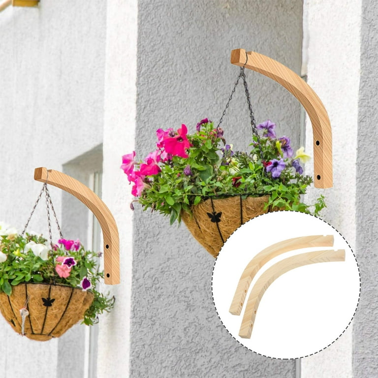Hanging Plant Hook Wooden Hook for Indoor Outdoor Flowers