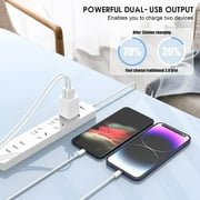 Xubinwww USB Plug USB Wall Charger 2 Pack Port USB Electrical Plug Cube 5V 2.4A Charging Block USB Plugs Compatible Ankr1622j21 Lighting Plug Sl1316 Phone Chargers for Android Type C Plug Qube50 Two