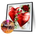 thumbnail image 1 of Kits de pintura de diamantes 5D DIY, corazones, rosas, taladro cuadrado completo, decoración de pared, arte artesanal Likrtyny Oficina Multiescena Multifunción, 1 of 9
