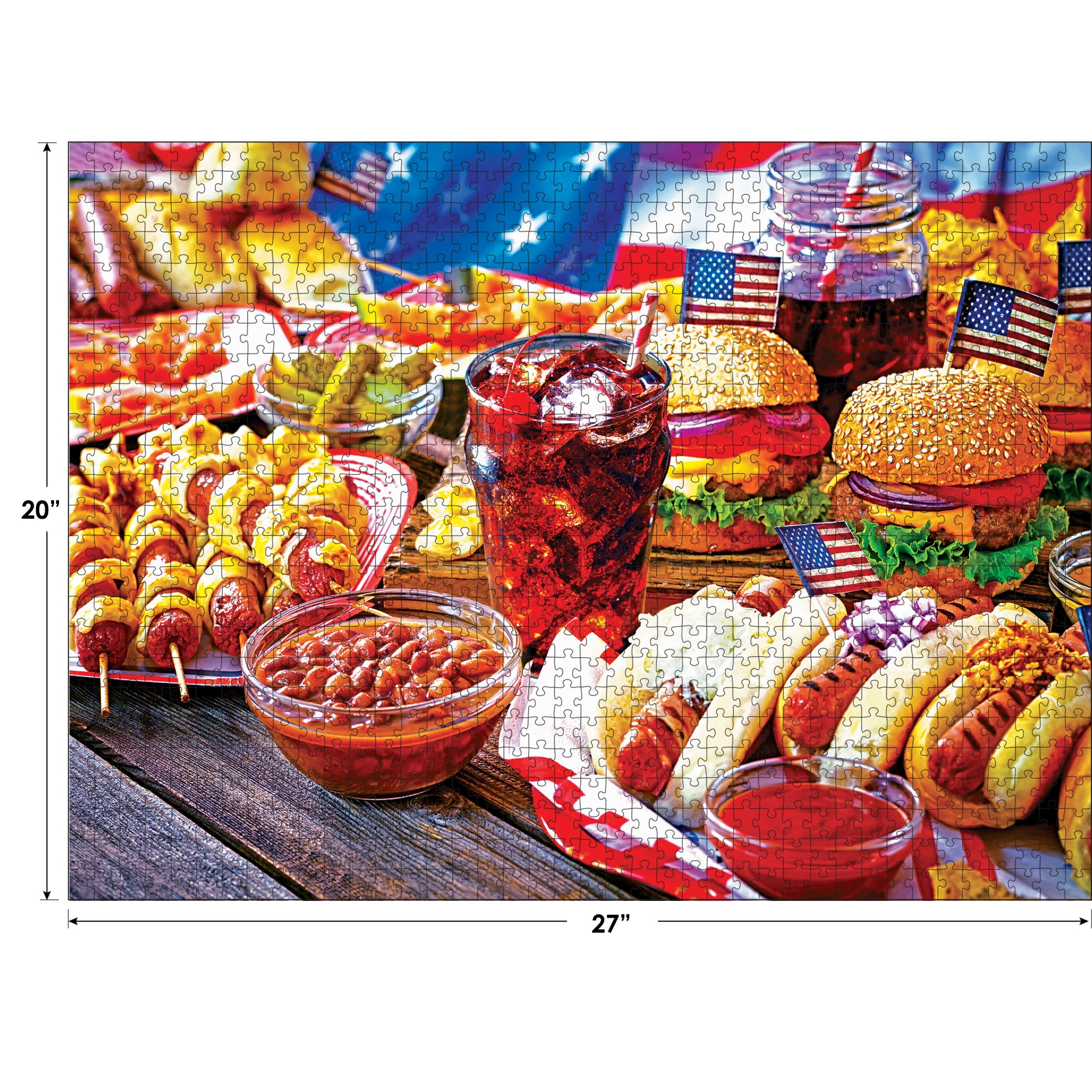 Roseart Colorluxe 1000 Piece Burgers and Hot Dogs Adult Interlocking Jigsaw Puzzle