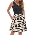 thumbnail image 3 of OutfitShow Summer Dresses for Women Casual Floral Sundresses Sleeveless V Neck Ruffle Empire Midi Dress with Pockets, 3 of 8