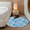 thumbnail image 2 of Round Rug 3.3Ft Washable Non-Slip, Desert Landscape Circle Area Rugs for Living Room Bedroom, Cute Camels Palm Trees Houses Leaves Blue Indoor Floor Mats Carpet Runner for Home Decor Aesthetic, 2 of 8