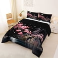 thumbnail image 2 of Homewish Japanese Ink Painting Queen Comforter Set,Romantic Cherry Blossom Comforter Sets Queen,Black Reversible,3 Pieces,1 Comforter and 2 Pillowcases, 2 of 7