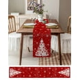 thumbnail image 6 of Table Runners 108 Inches Long Dress Scarves, Red Christmas Tree Farmhouse Coffee/Dining/Kitchen Table Runner for Living Room, Vintage Balls Snowflake Xmas Tree 13x108 Inch, 6 of 7