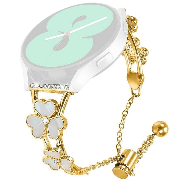 For Huami Amazfit Bip U Watchband Heart Clover Decor Zinc Alloy Metal Strap - Black