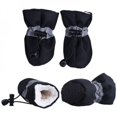 thumbnail image 2 of 4 Pcs/lot Pet Dogs Winter Shoes Snow Waterproof Anti-slip Booties For Dog,Black XXXL, 2 of 5