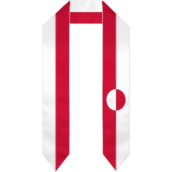 DABOYOZHZH Greenland Flag Graduation Shawl Sash Stole Wraps Scraf For International Study Pride Women Men