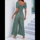 thumbnail image 4 of Mono de Verano 2025 para Mujer, Estilo Floral, Informal, Holgado, con Pierna y Corta. Verde S, 4 of 8