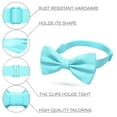 thumbnail image 2 of Satin Classic Pre-Tied Bow Tie Formal Solid Tuxedo, by Bow Tie House (Medium, Turquoise), 2 of 5