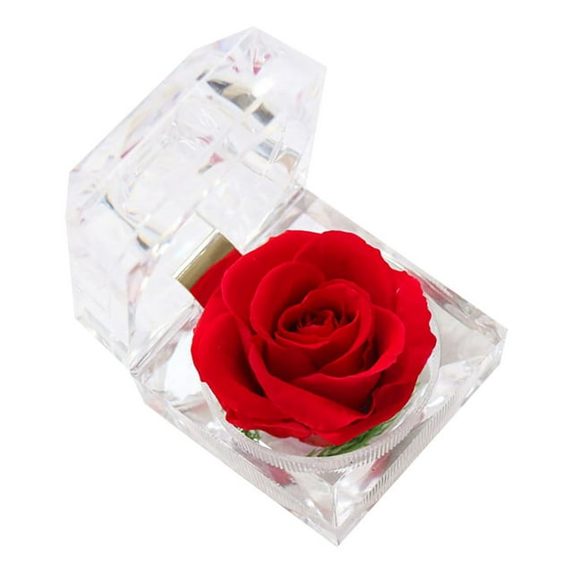 YOPTOP Engagement Forever Roses Ring Box Valentines Day Gifts Preserved Flower Ring Box For Valentine Gifts,e,One Size