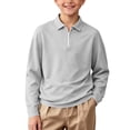 thumbnail image 5 of Asxite Toddler Girls and Boys Tops Long Sleeve Collared Half Zip Pullover Shirt Solid Casual Preppy, 5 of 8