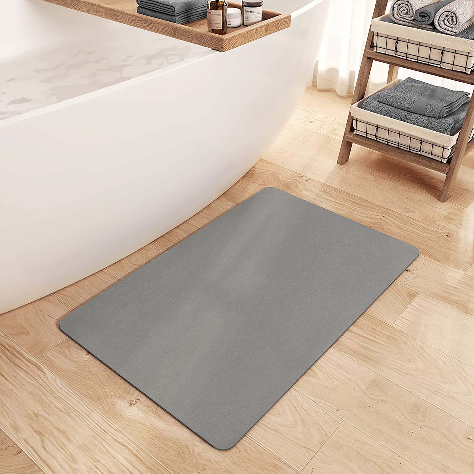 Thickened Bath Mat, Foot Wiping Mat, 23.6 x 15.7 x 1.2 inches, Quick Drying,  Absorbent, Anti-Slip, Fluffy, Antibacterial, Odor Resistant, Entrance Mat,  Bathroom, Kitchen, Washable 