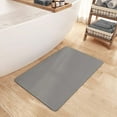 thumbnail image 4 of PABUBE Super Absorbent Quick Dry Bath Mat, Thin Bathroom Rug Fit Under Door, Washable Bath Rugs Shower Floor Mat, 16" x 24", Gray, 4 of 9