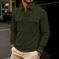 thumbnail image 4 of MXALUOB Men's Corduroy Jackets Button Front Work Jacket with Flap Pockets Long Sleeve Textured Overshirt Regular Fit Casual Workwear, 4 of 6