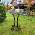 thumbnail image 2 of Glass Birdbath with Metal Stand Outdoor for Lawn Yard Garden Butterfly Decor, 18” Dia 21.65” Height, 2 of 7