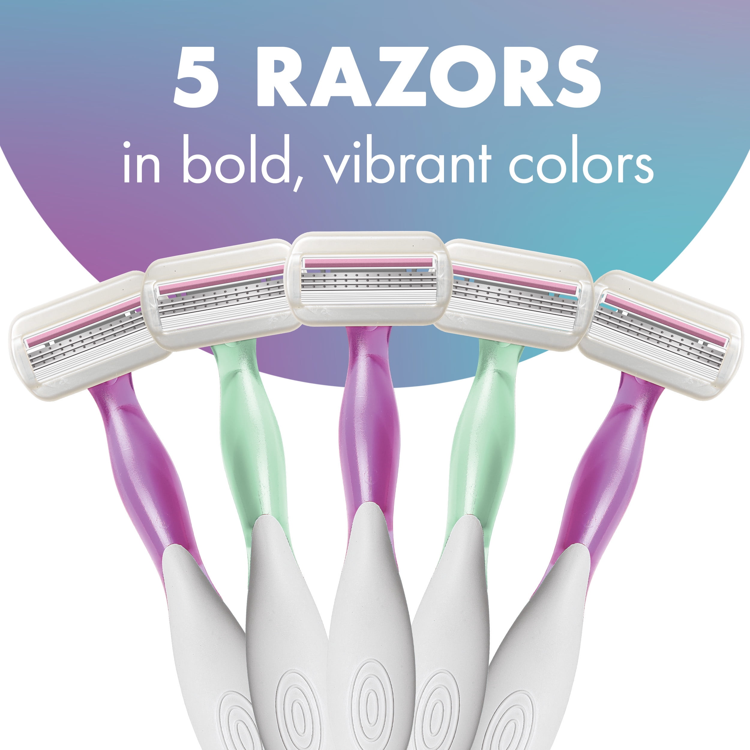 BIC Soleil Sensitive Women's 3-Blade Manual Razor, 5 Count, Assorted