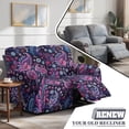 thumbnail image 5 of SCRAWLGOD Boho Paisley Flower Print Recliner Loveseat Slipcovers Non Slip 6 Piece Recliner Cover Stretch Anti Scratch Reclining Cover, 5 of 8
