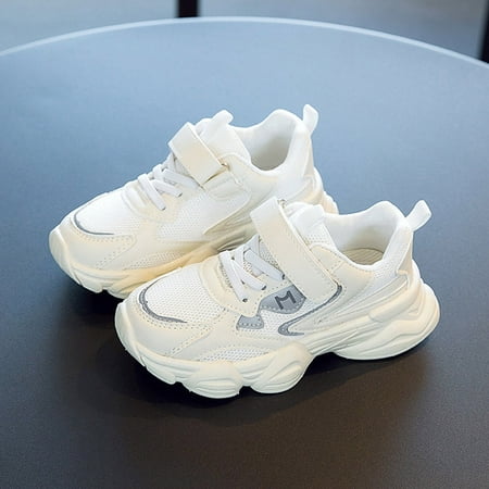 

Cathalem Kids Light up Shoes for Girls Children All Season Sports For Boys And Girls Thick Soles Non Slip Lace Up Cat N Shoes White 9.5 Years