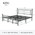Allewie King Size Iron Rustic Bed Frame with Victorian Vintage