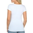 thumbnail image 2 of Juniors' Scoop-Neck Cap-Sleeve T-Shirt White M, 2 of 2