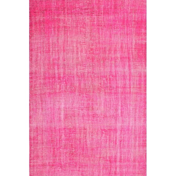 Ahgly Company Indoor Rectangle Contemporary Deep Pink Abstract Area Rugs, 2' x 4'