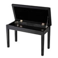 thumbnail image 4 of Topbuy PU Leather Piano Bench Solid Wood Padded Double Duet Keyboard Seat w/ Storage Box Black, 4 of 6