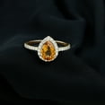 thumbnail image 3 of Rosec Jewels Citrine Teardrop Engagement Ring with Halo - 6X8 mm - Natural Citrine Diamond Ring - AAA Quality - with Jewelry Box, 18K Yellow Gold, US 8.50, 3 of 9