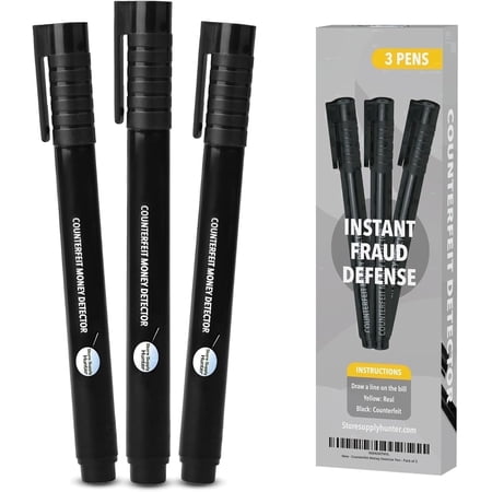 Counterfeit Money Detector Pen, 3 Fake Money Checker Marker, Counterfeit Bill Detector Pen, Reliable Checker Pen
