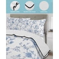 thumbnail image 4 of Quilts Queen Size, Blue White Spring Floral Soft Comforter Bedding Set for Bed, Summer Botanical Birds Lightweight Quilted Bedspread with Pillow Cover(2 Pieces) for All Season, 90x96 Inch, 4 of 6