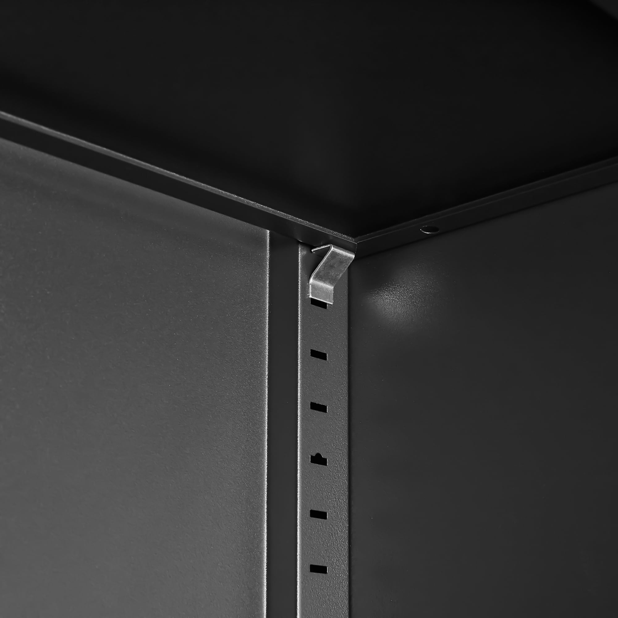 72"H Metal Storage Cabinet with Adjustable Shelves & 2 Doors, Heavy-Duty File Cabinet Garage Storage Cabinet with Lock for Garage,Classroom,Office,Black