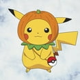 thumbnail image 2 of Men's Pokemon Halloween Pumpkin Pikachu  Graphic Tee White/Blue X Large, 2 of 4