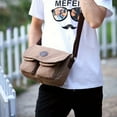 thumbnail image 5 of JUYGO Retro Canvas Shoulder Bag For Men Women Library Sling Bag Business Messenger Bag Crossbody Bag For Hanging Out & Daily Commute, 5 of 7