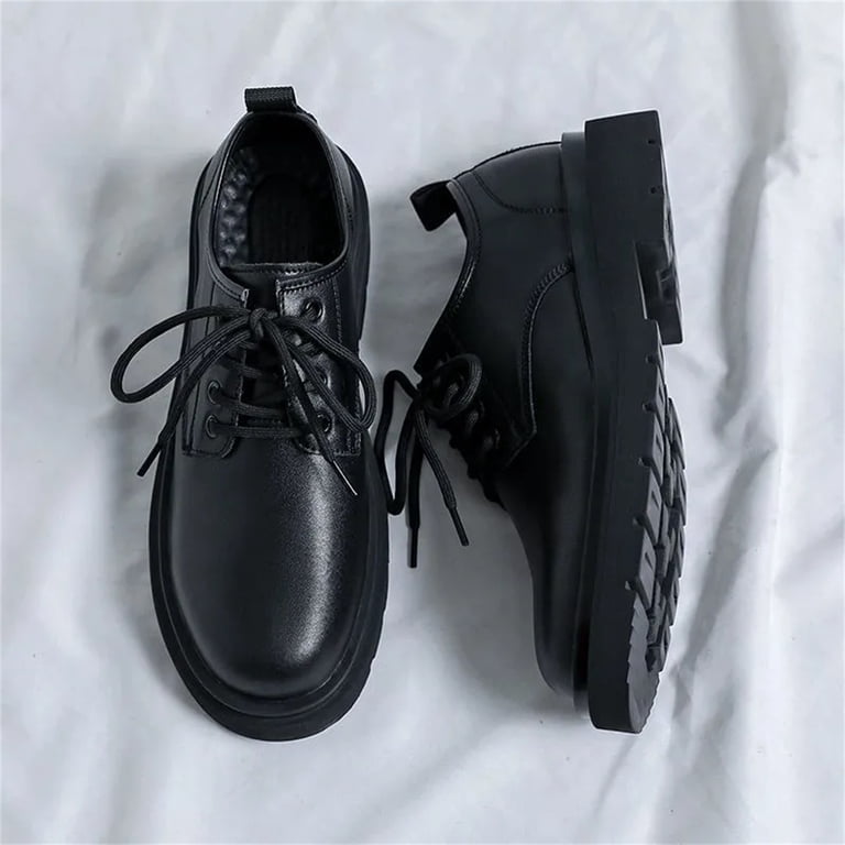 QWKLEAJ Men Oxford Dress Shoes Lace Up Round Toe Platform  display picture 2