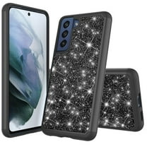 TotalDefense Glitter Hybrid Case for Samsung Galaxy S21 FE 5G - Black