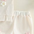 thumbnail image 6 of TOWED22 Toddler Girl 2 Piece Clothes Sets Round Neck Top Tshirt + Loose Shorts Sweet Summer Clothing Outfits for Infant Baby(Beige,6-12 M), 6 of 7