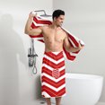 thumbnail image 6 of Colevkie Men's Soft Adjustable Bath Skirt & Shower Towel 2 Pieces Set Polyester Bath Wrap Set Sauna Towel Beach Towel Absorbent Quick Drying Printed Lines Pattern, 6 of 7