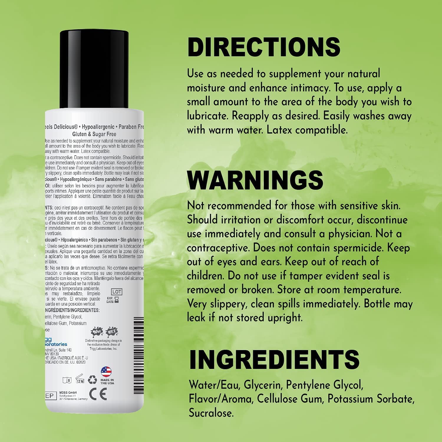 Wet Desserts Flavored Water-Based Lube, Warming Edible Personal Lubricant, Whipped Cream Flavor, 3.0 fl oz
