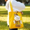 thumbnail image 4 of Paw Bag, Pet Carrier Bag, Canvas Shoulder Cozy Carry for Cats,Breathable Cat Carrier with Head out Design, Portable Handbag Tote for Small Cat Dog Outdoor Travel Camping,Yellow,M, 4 of 9
