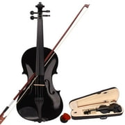 Ktaxon 4/4 Black Acoustic Violin Fiddle with Hard Case, Bow, Rosin Full Size for beginner